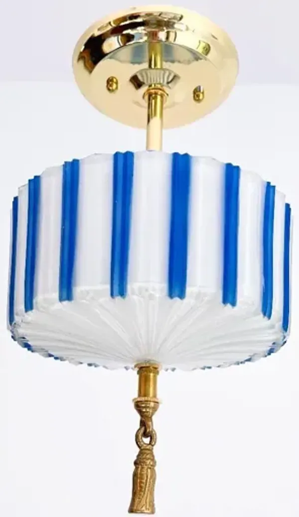Tented Glass Ceiling Light - C the Light Interiors - Blue