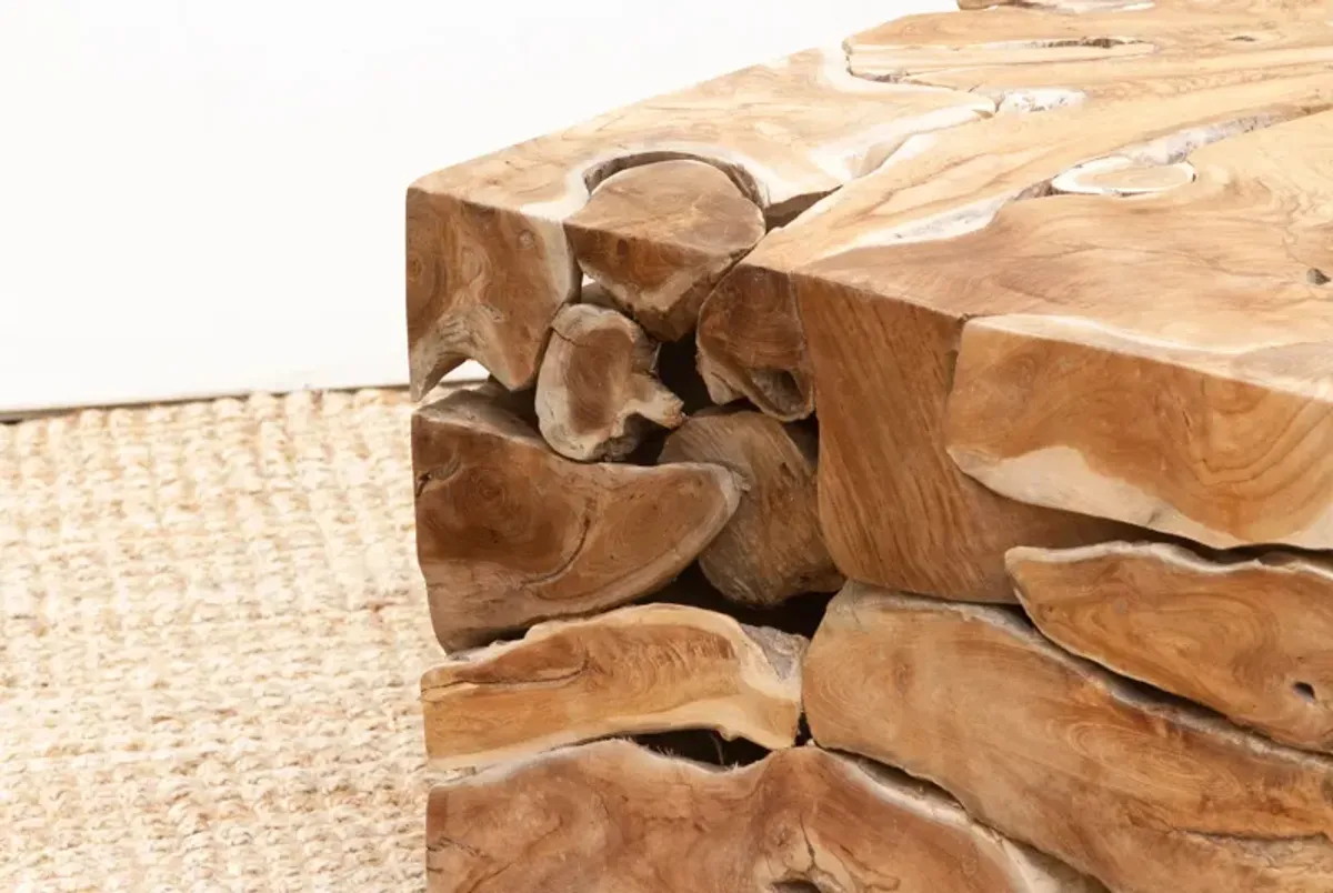 Robust Teak Mosaic Coffee Table - de-cor - Brown