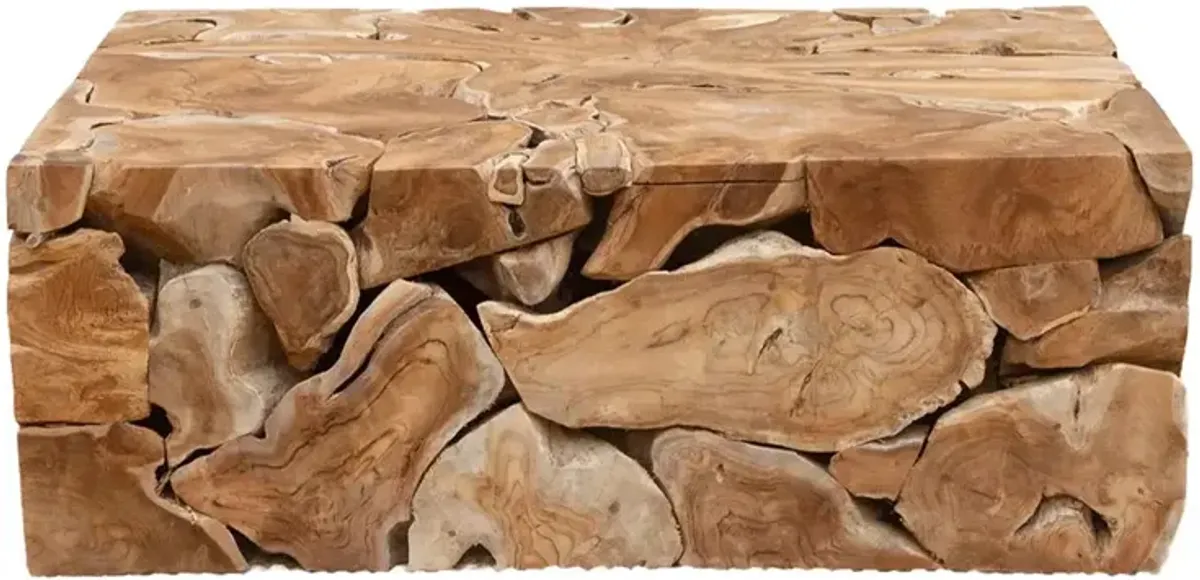 Robust Teak Mosaic Coffee Table - de-cor - Brown