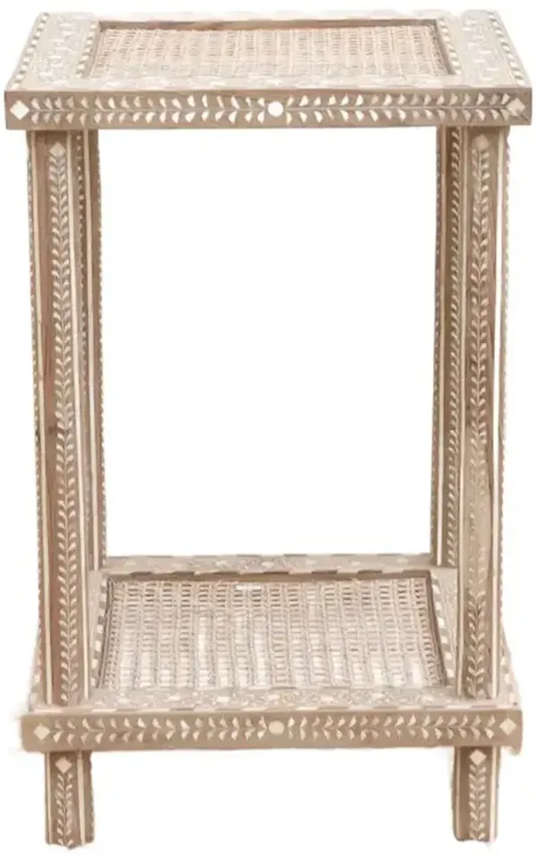 Anglo Indian Colonial Cane Side Table - de-cor - Brown