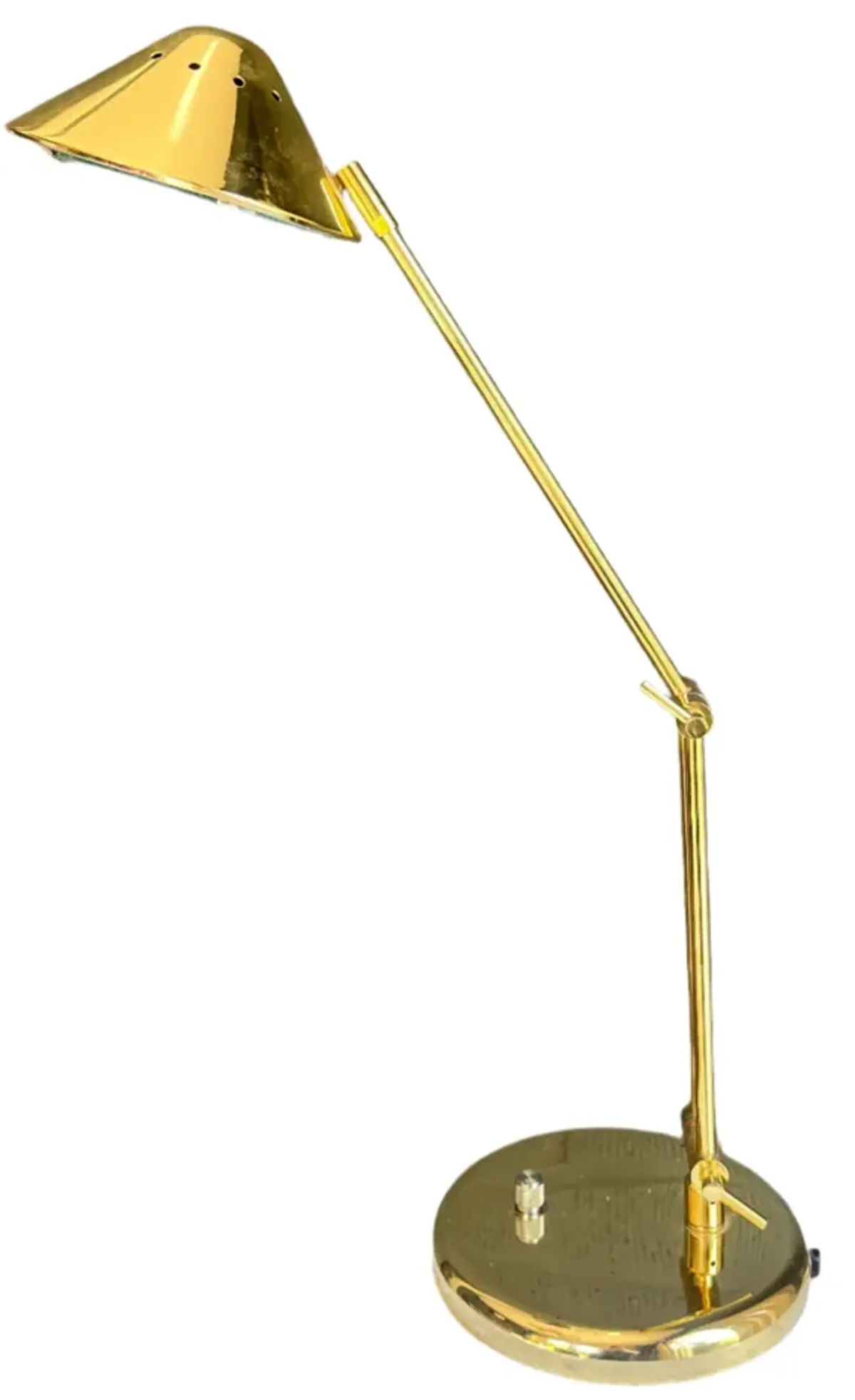 C. 1980s Adjustable Brass Table Lamp - Pilar Collection - gold