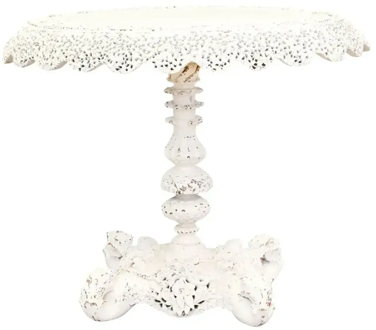 Antique Pierced Anglo-Indian Side Table - de-cor - white