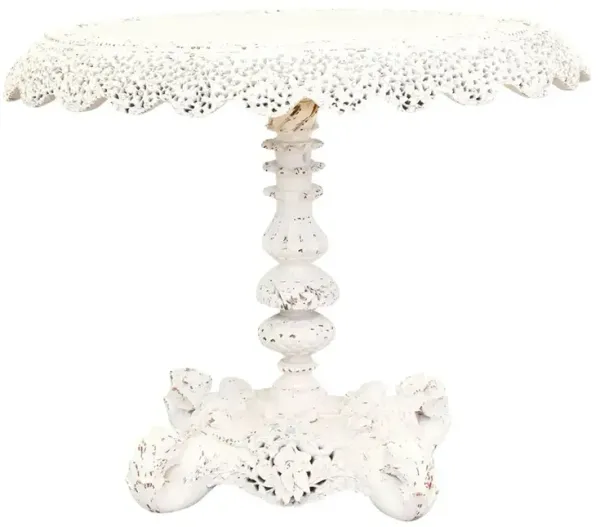 Antique Pierced Anglo-Indian Side Table - de-cor - white