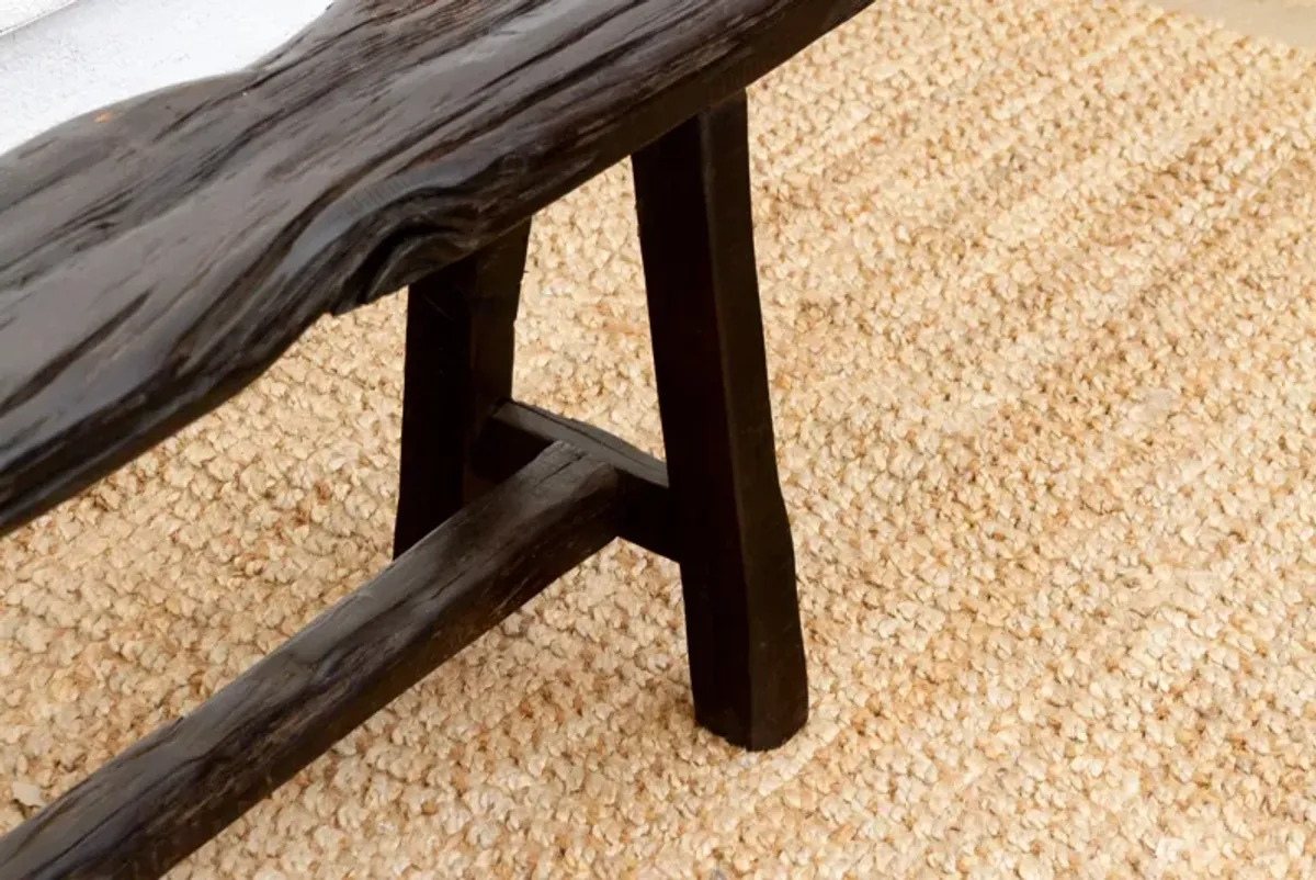 48" Long Reclaimed Burnt Wood Bench - de-cor - Black