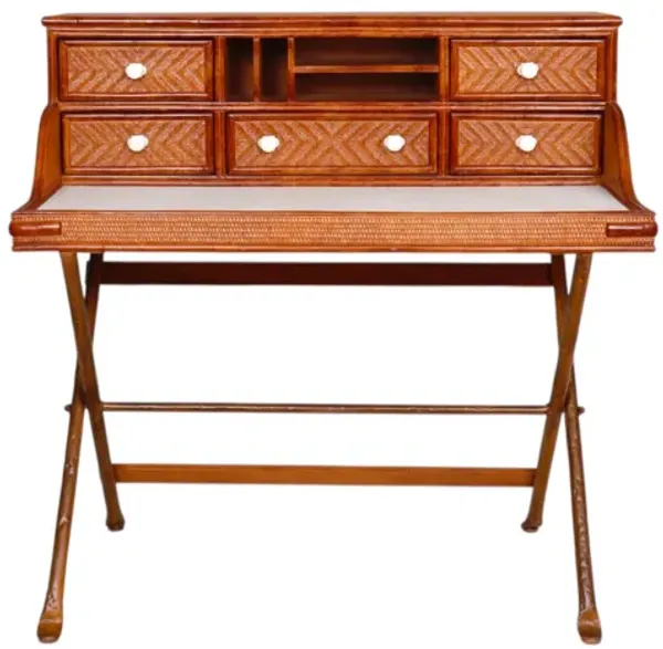 Rattan Campaign Writing Desk - Interesting Things - brown