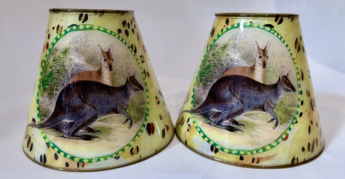 John Derian Decoupage Lampshades - Pair - The Emporium Ltd. - green