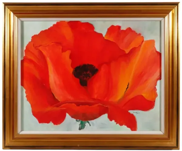 ‘Red Poppy’ Oil on Canvas - Interesting Things