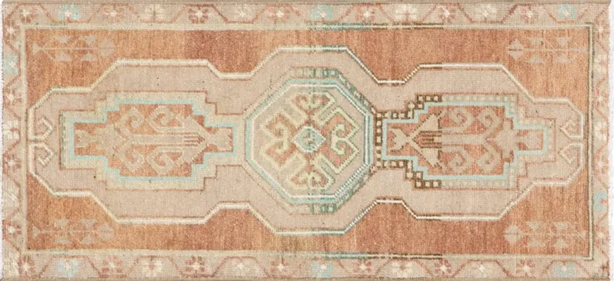 1960sTurkish Oushak Yastic - 1'6" x 3'4" - Nalbandian - Handcrafted - orange