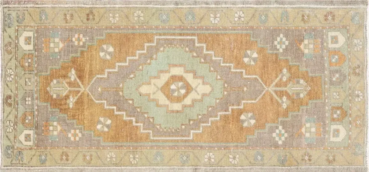 1960s Turkish Oushak Yastic -1'7" x 3'4" - Nalbandian - brown