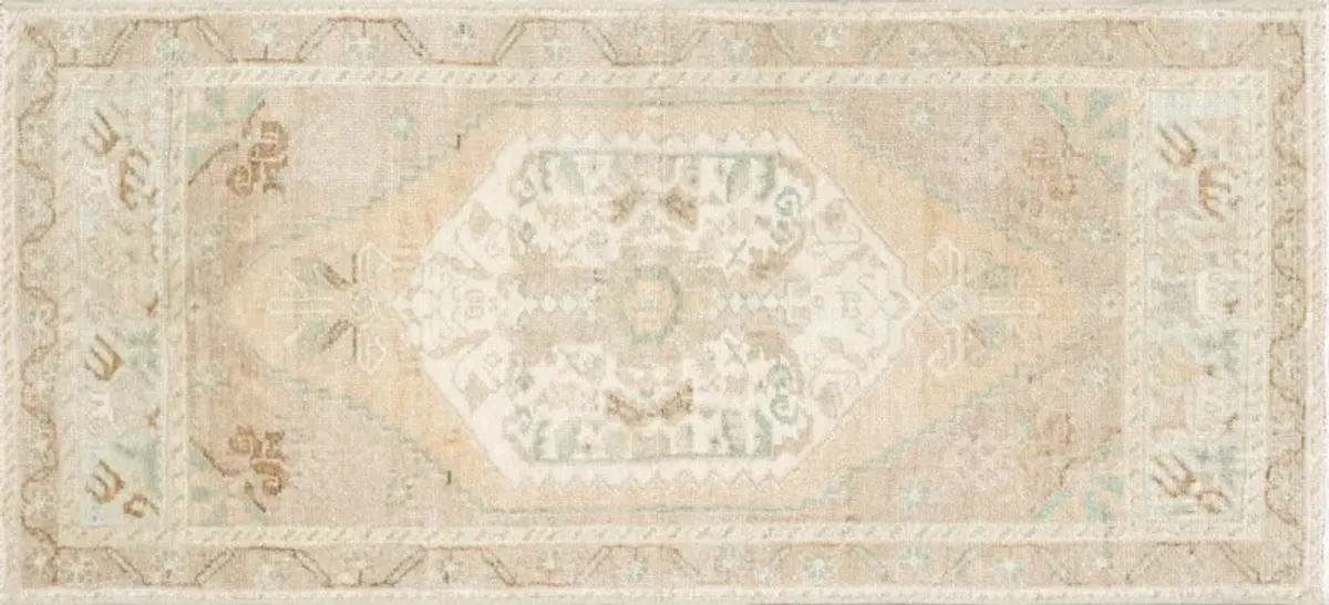 1960s Turkish Oushak Yastic-1'6" x 3'10" - Nalbandian - Beige