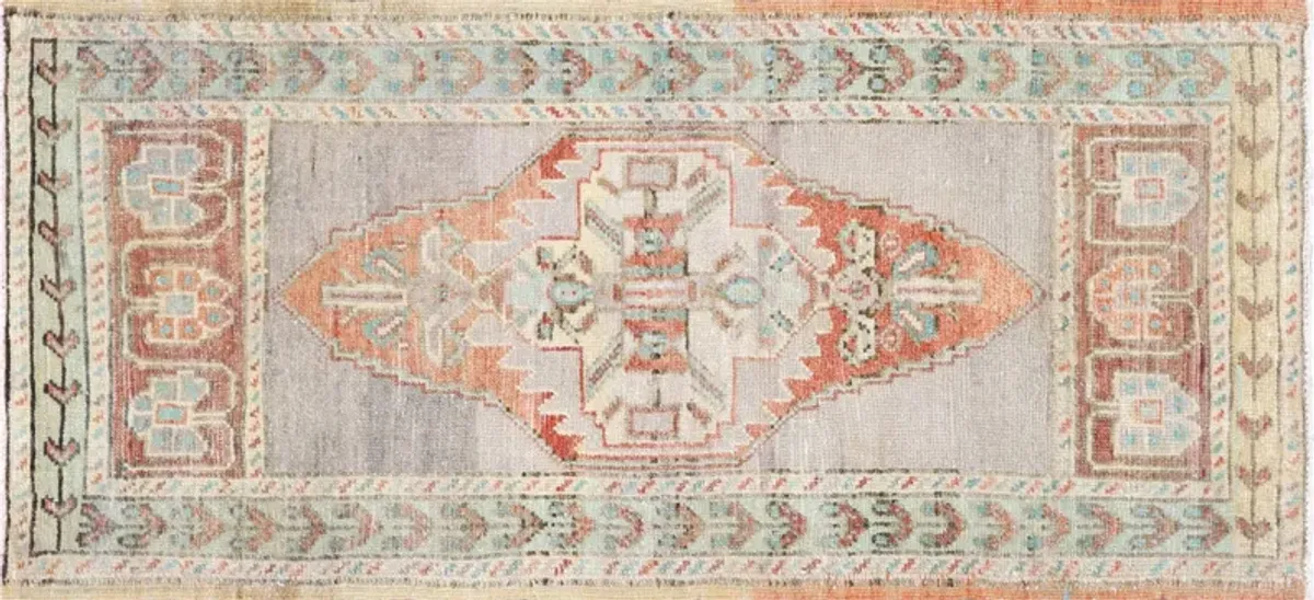 1960s Turkish Oushak Yastic -1'7" x 4'2" - Nalbandian - Beige