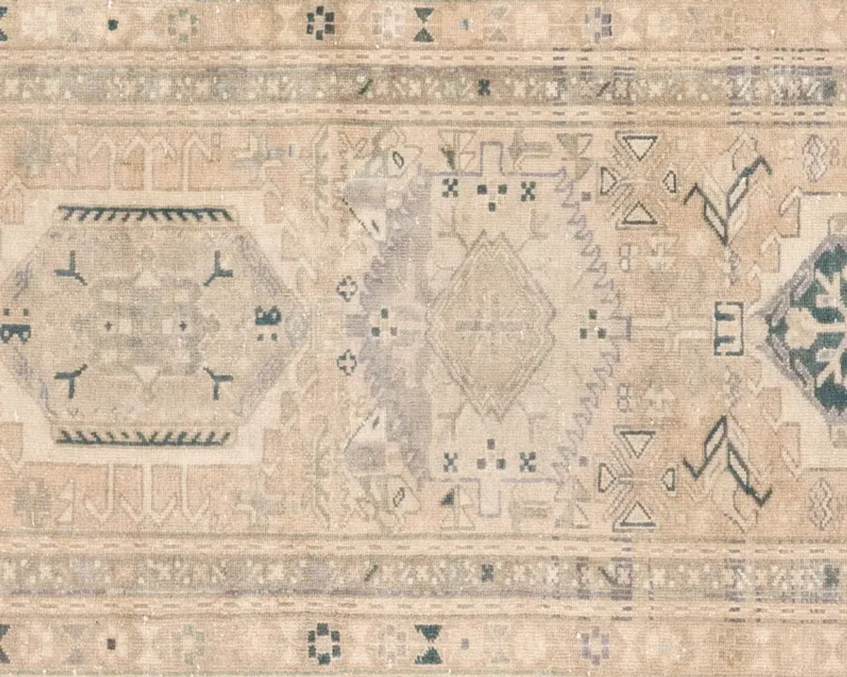 1960s Persian Karadja Runner -3'2"x12'7" - Nalbandian - Beige