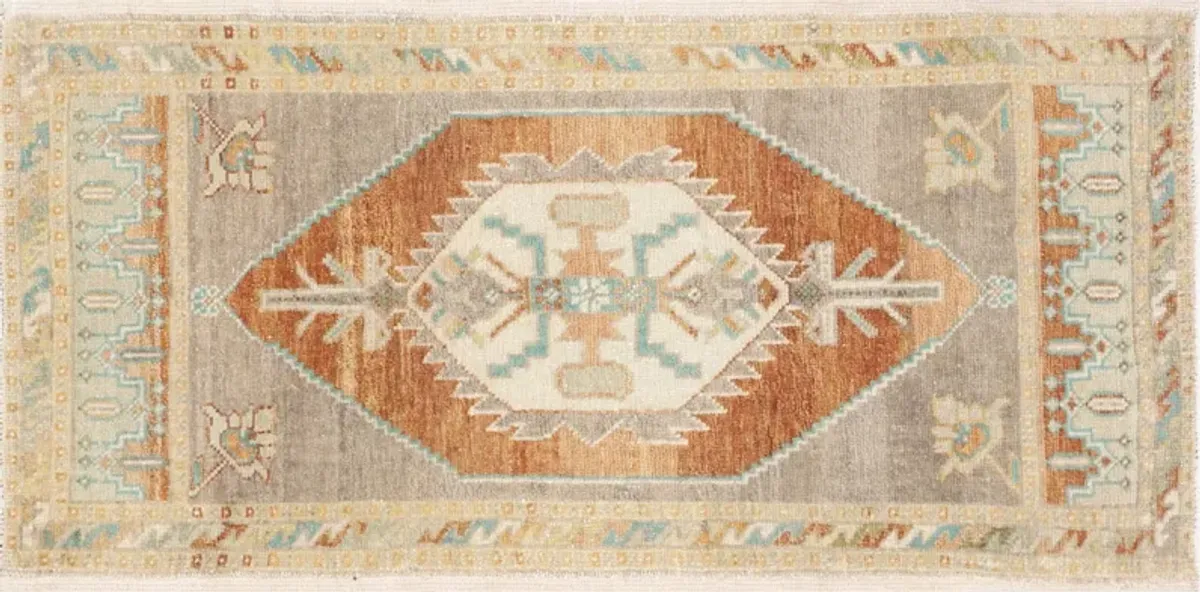 1960s Turkish Oushak Yastic -1'8" x 3'4" - Nalbandian - orange