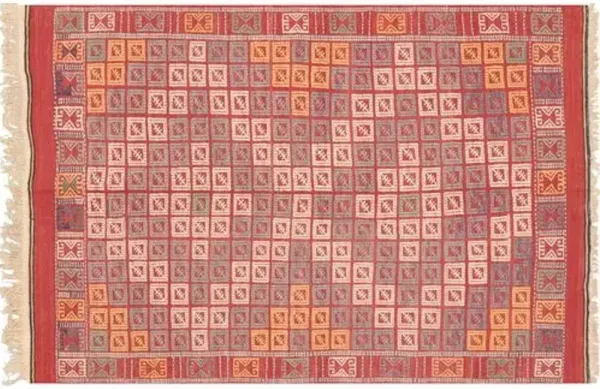 1960s Turkish Kilim - 4'7" x 6'9" - Nalbandian - red