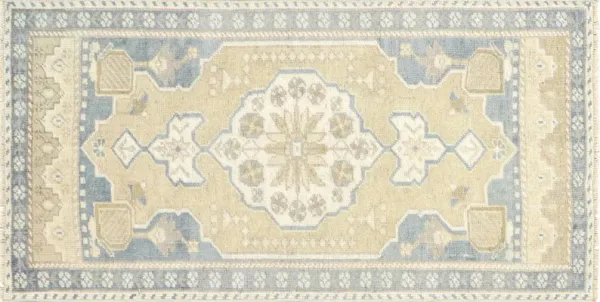 1960s Turkish Oushak Yastic -1'9" x 3'5" - Nalbandian - blue