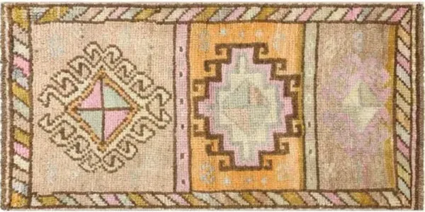 1960s Turkish Oushak Yastic -1'8" x3'3" - Nalbandian - yellow