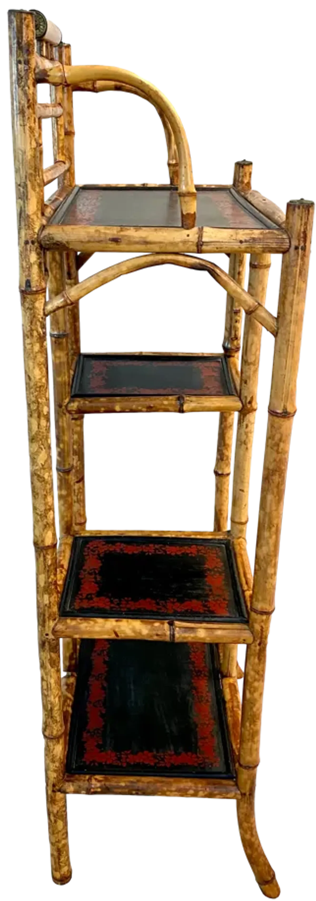 English Tortoiseshell Bamboo Etagere - Ballyhoo - Brown