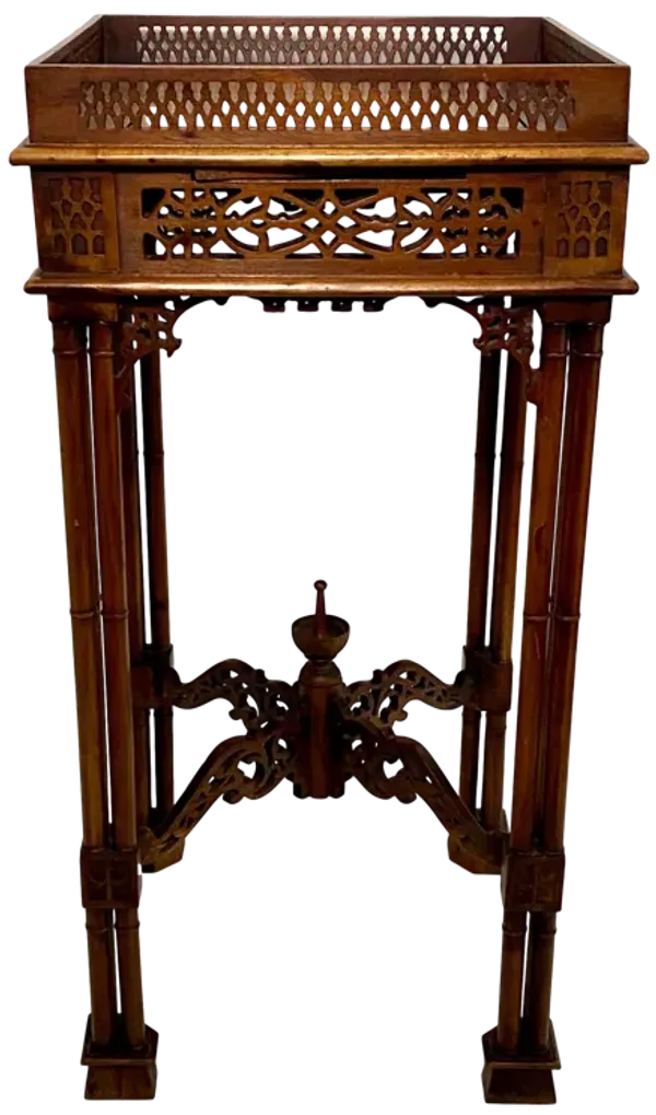 English Chippendale Style Tea Table 1920 - Ballyhoo - Brown