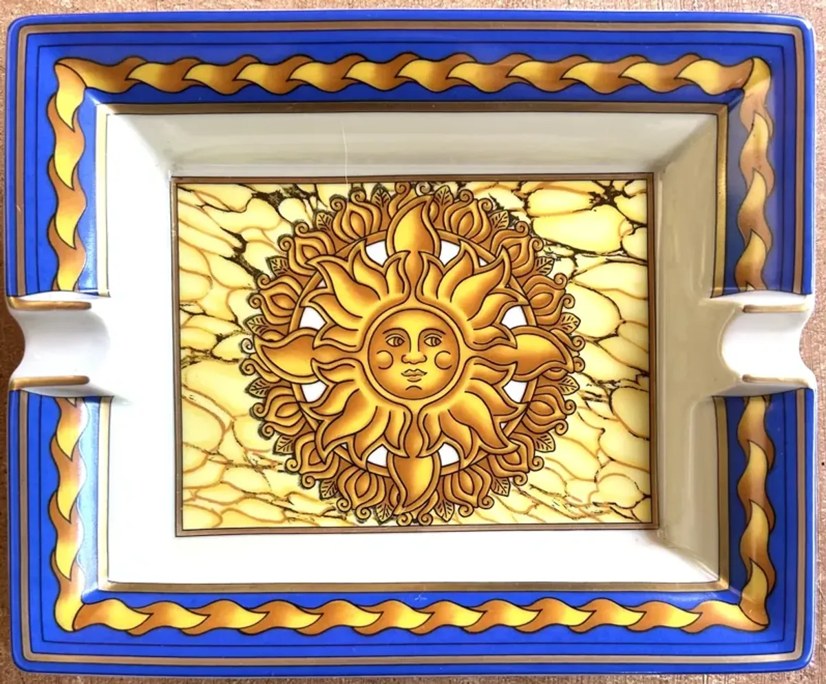 Hermes French Porcelain Cigar Ashtray - The Emporium Ltd. - blue