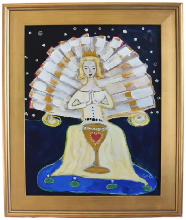 Angel W/ Wings and Chalice - Ruth Arnez - blue