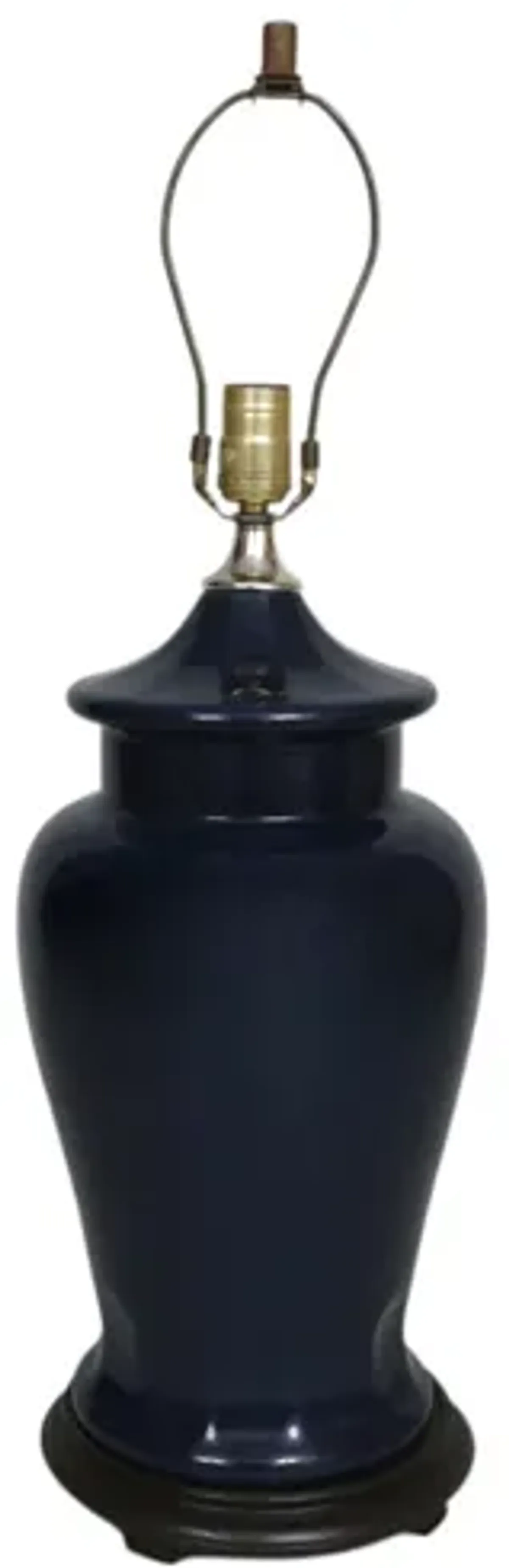 Dark Blue Ceramic Ginger Jar Table Lamp - Interesting Things