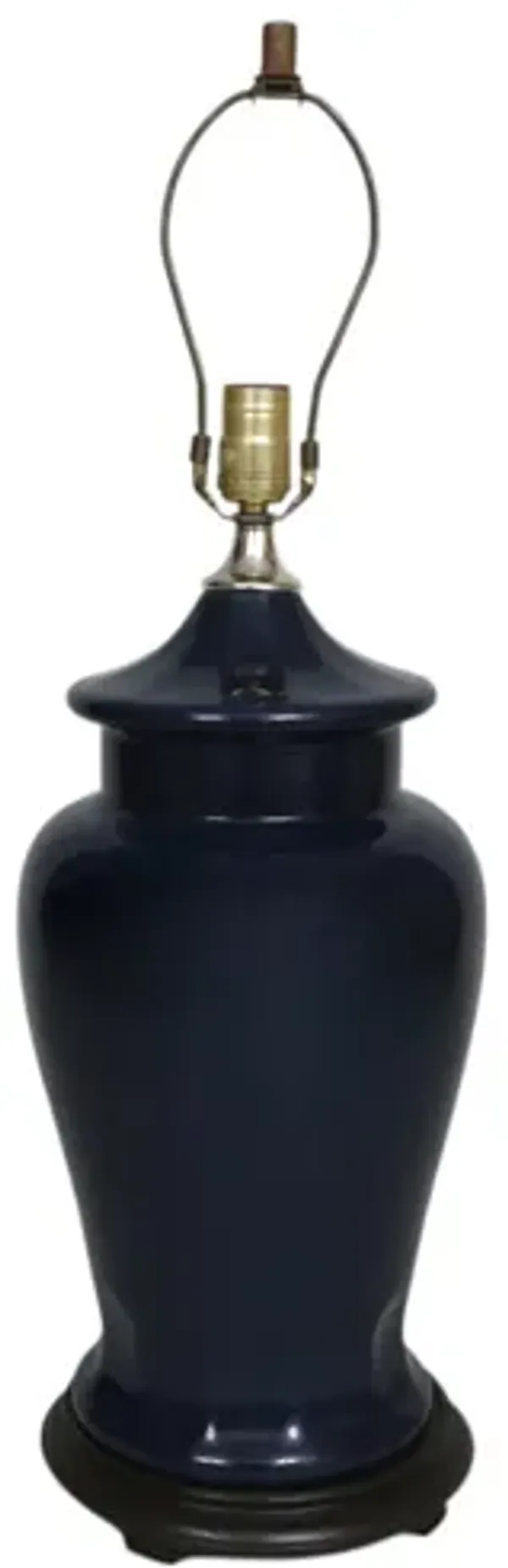 Dark Blue Ceramic Ginger Jar Table Lamp - Interesting Things