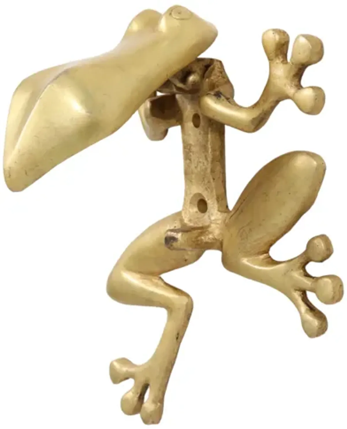 Brass Tree Frog Door Knocker - Interesting Things - gold