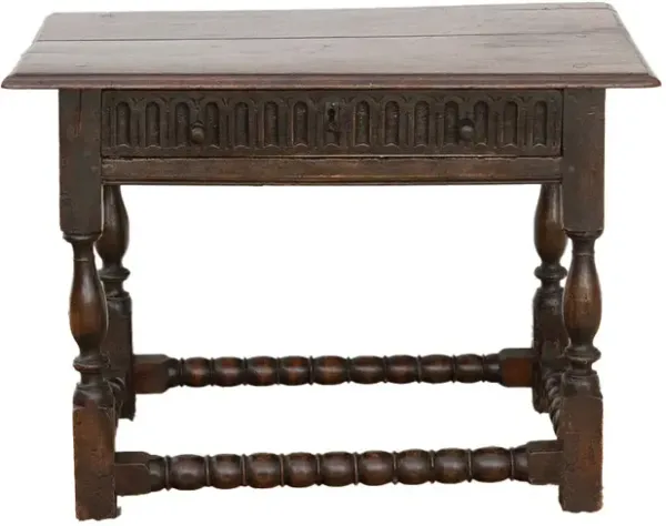 17th Century English Carved Tavern Table