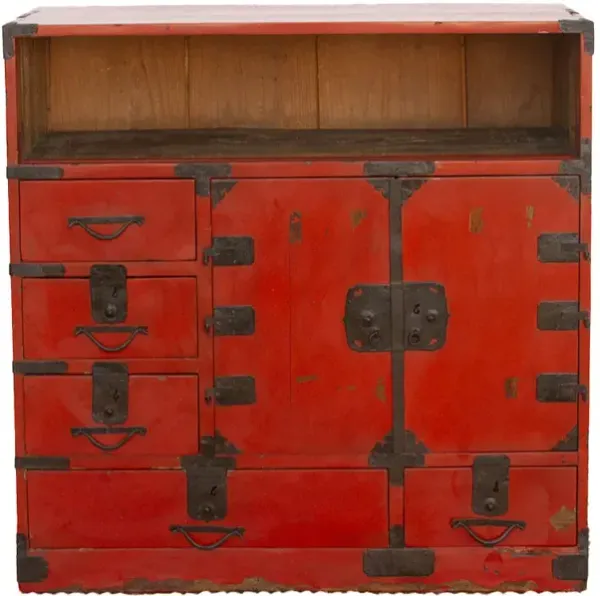 Vintage Japanese Painted Tansu