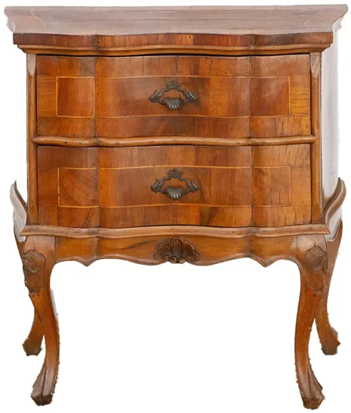 Vintage Italian Walnut Veneer Nightstand - de-cor