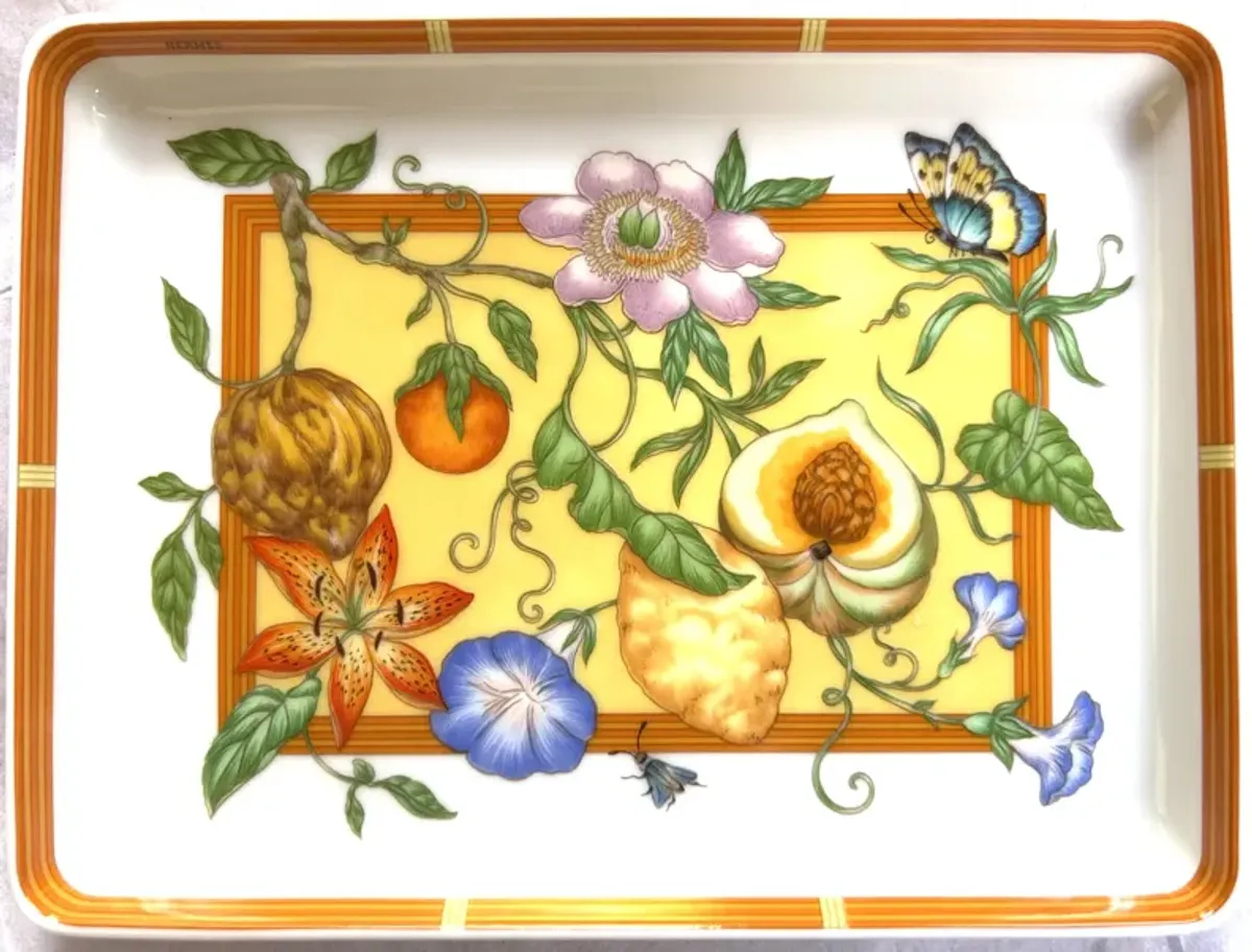 Hermès French Porcelain Butterfly Tray - The Emporium Ltd. - orange