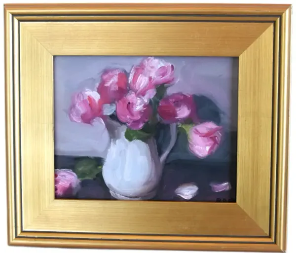 Impressionist Floral Bouquet Painting - pink