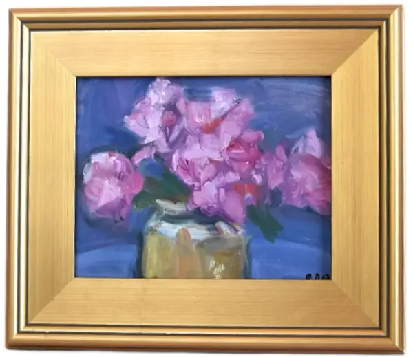 Impressionist Floral Bouquet Painting - purple