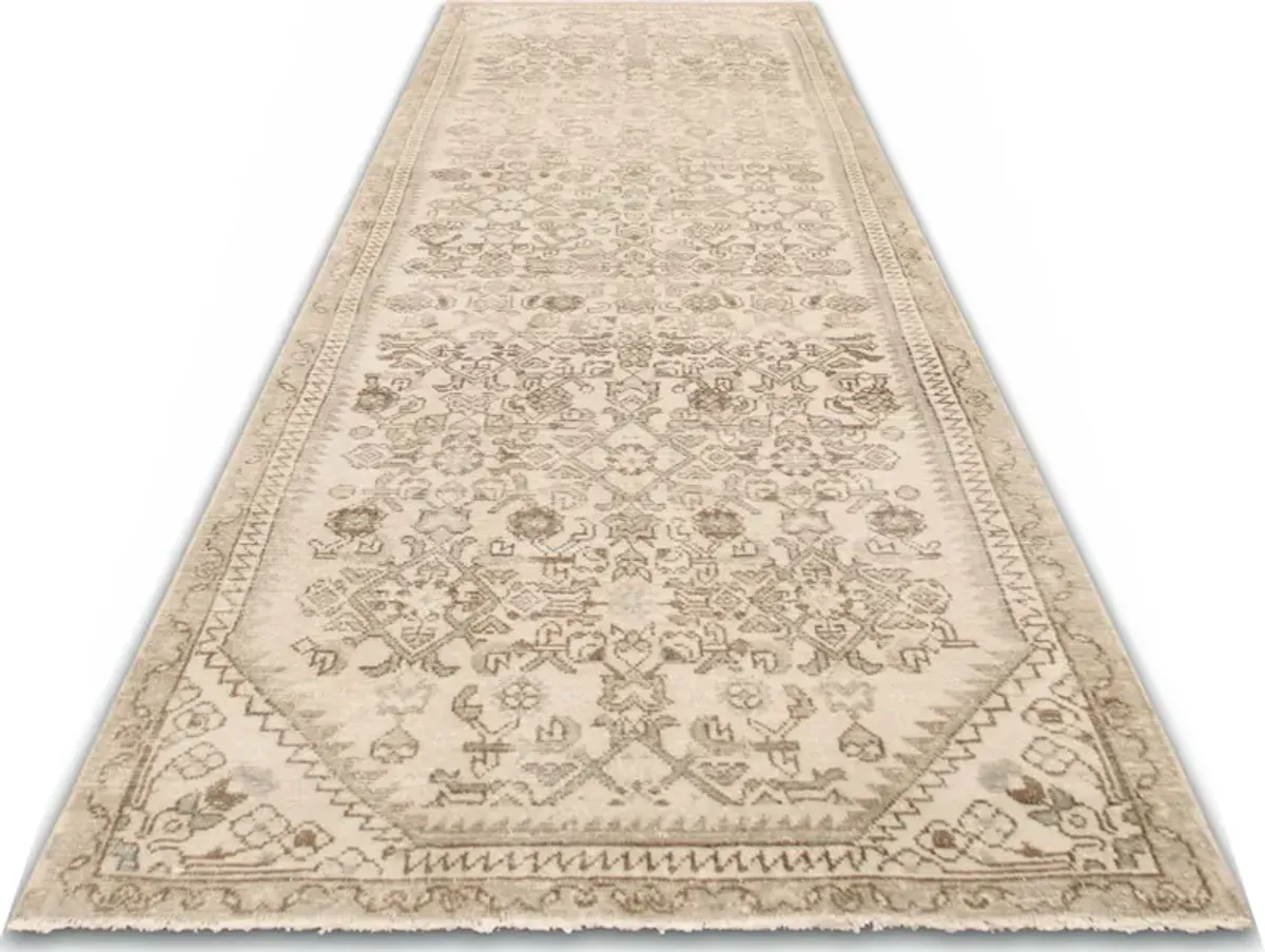 1940s Persian Melayer Runner -2'9"x8'7" - Handcrafted - beige