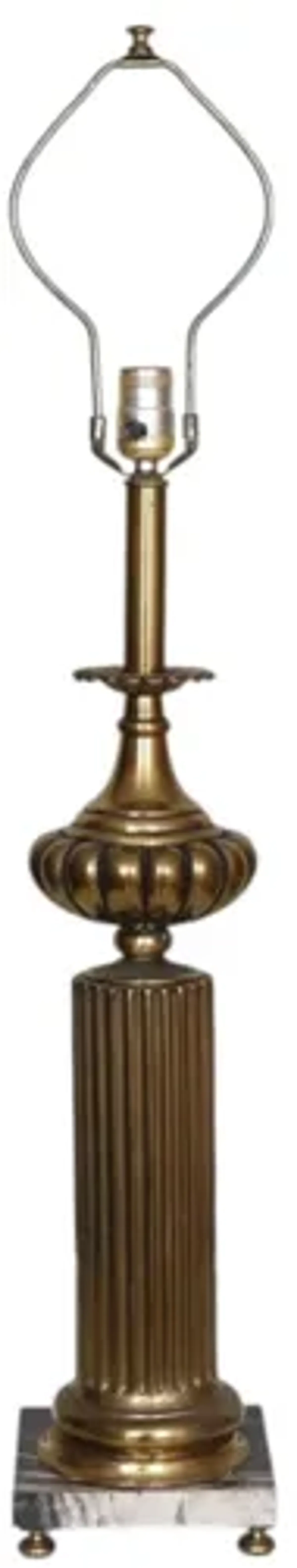 Brass & Marble Column Table Lamp - Interesting Things - gold