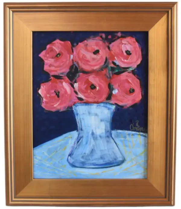 Red Roses Bouquet Flowers - Ruth Arenz - blue