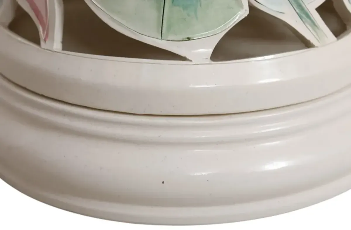 Floral Ginger Jar Table Lamps - a Pair - Interesting Things - white