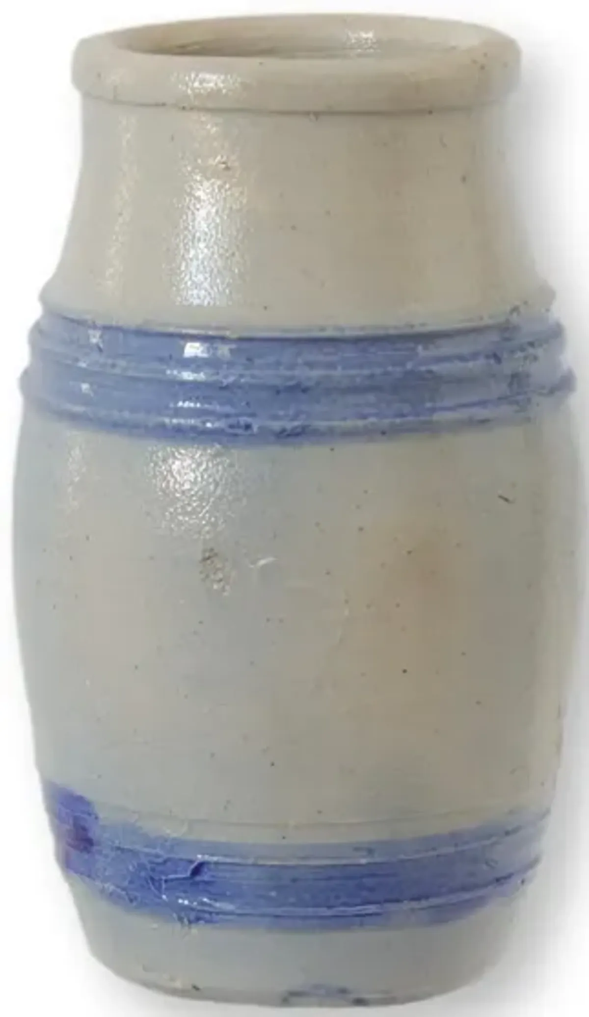 Antique French Blue-Banded Mustard Pot - New England Mercantile
