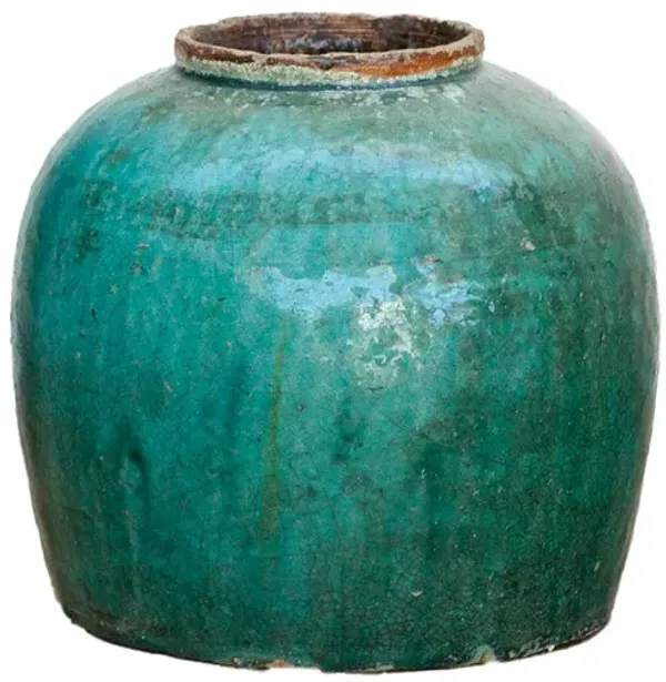 Green Lagoon Glazed Vase - de-cor