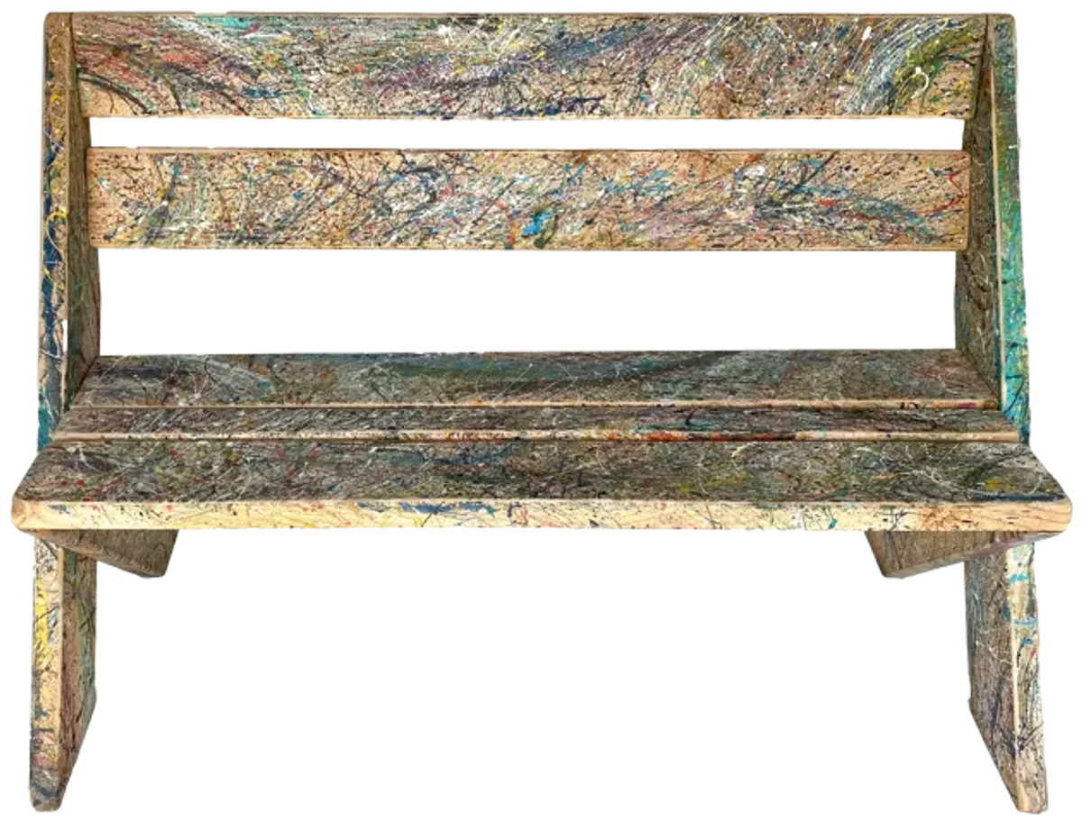 Artist Wood Graffiti Bench - Ballyhoo - brown