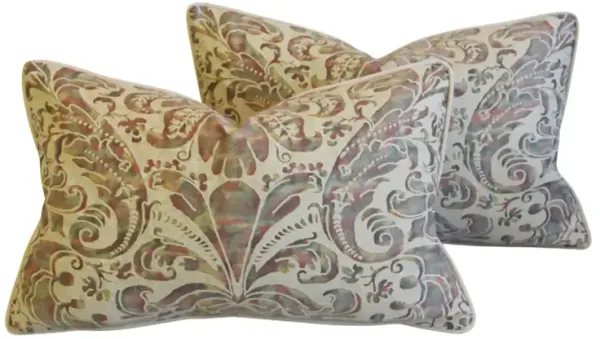 Italian Fortuny Caravaggio Pillows, Pair