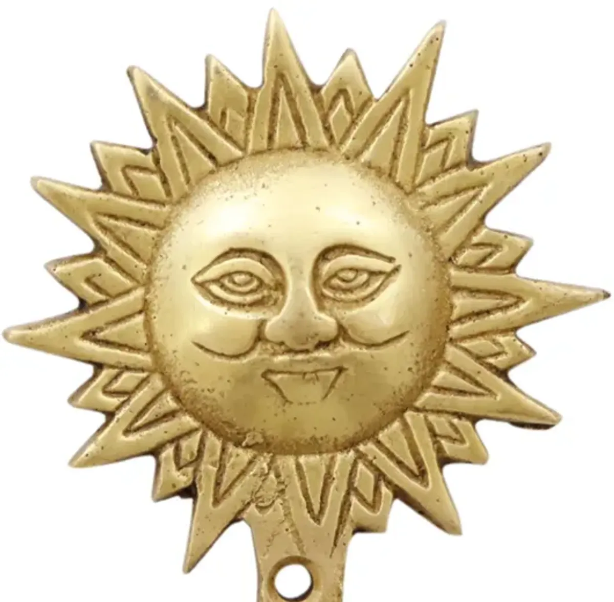 Bohemian Sun Brass Wall Hooks - Set of 8