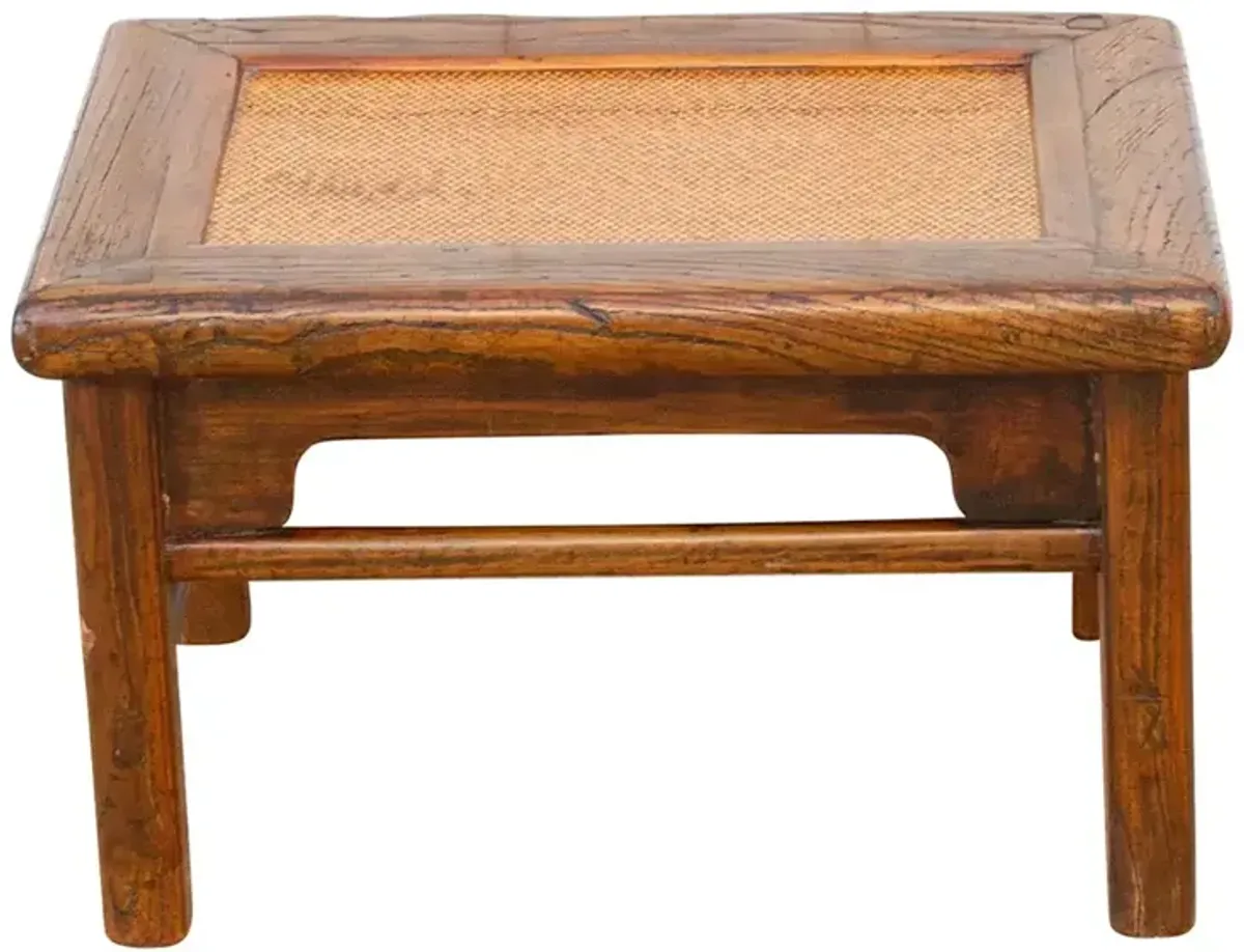 Small Antique Provincial Rattan Table