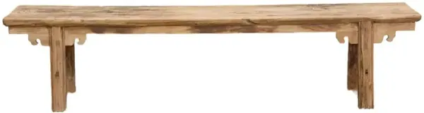 85" Long Antique Burnt Wood Rustic Bench - de-cor - Brown