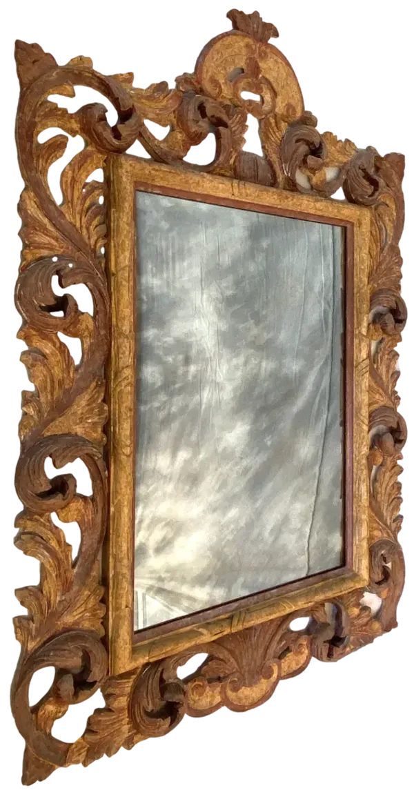 Italian Hand-Carved Rococo Style Mirror