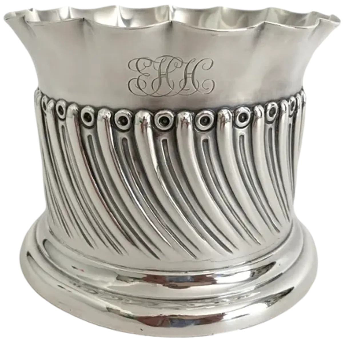 Early 1900s Silver Wine Coaster "EHH" - Ballyhoo