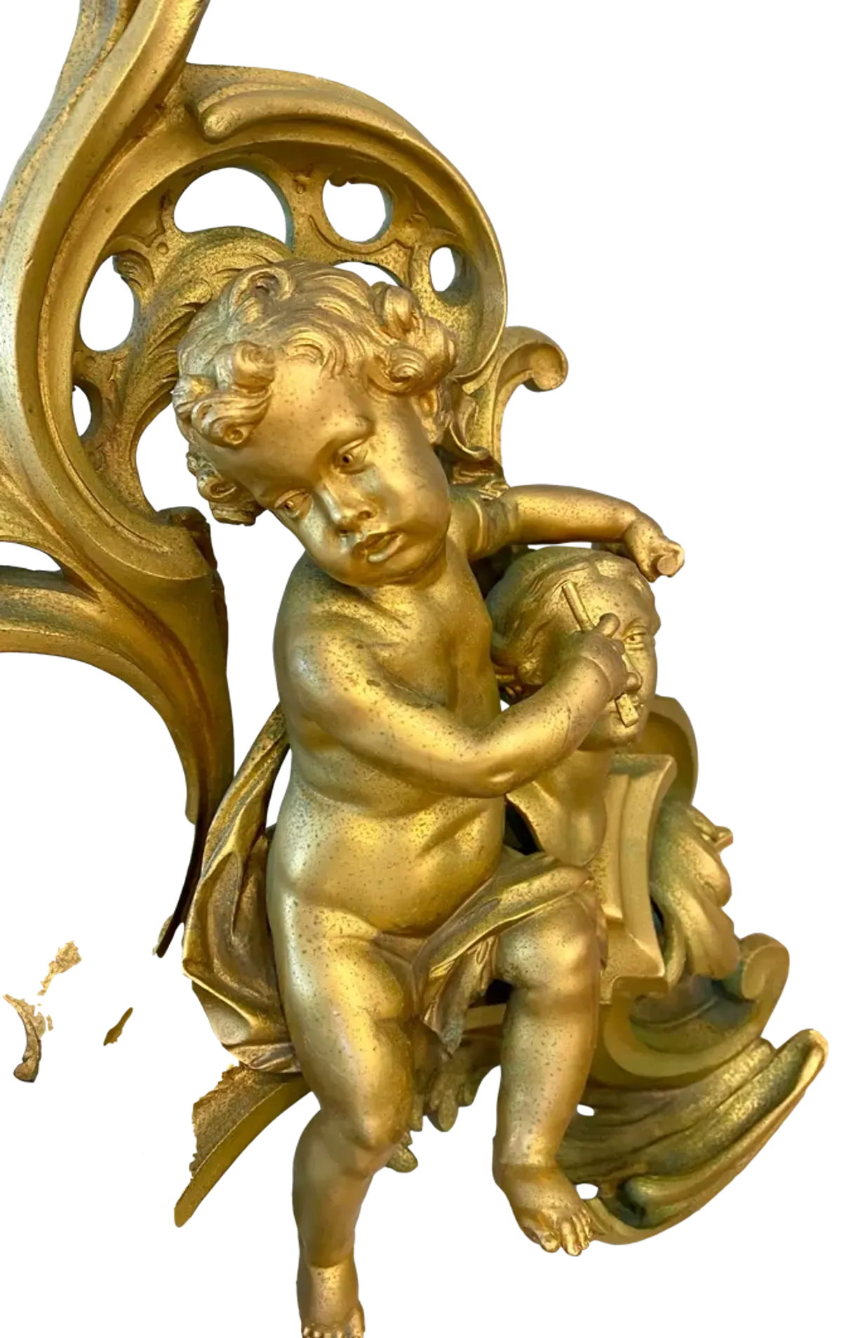 French 19thC Louis XV Style Gilt Chenets