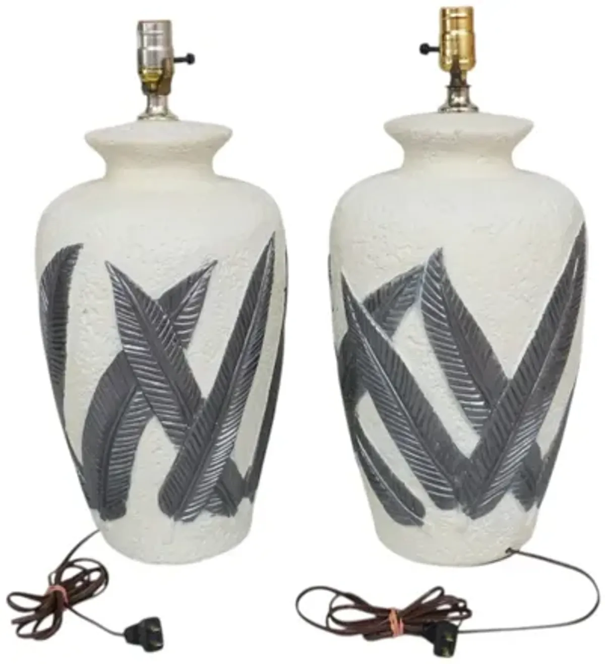 Serge Roche Banana Leaf Table Lamps - Interesting Things - gray