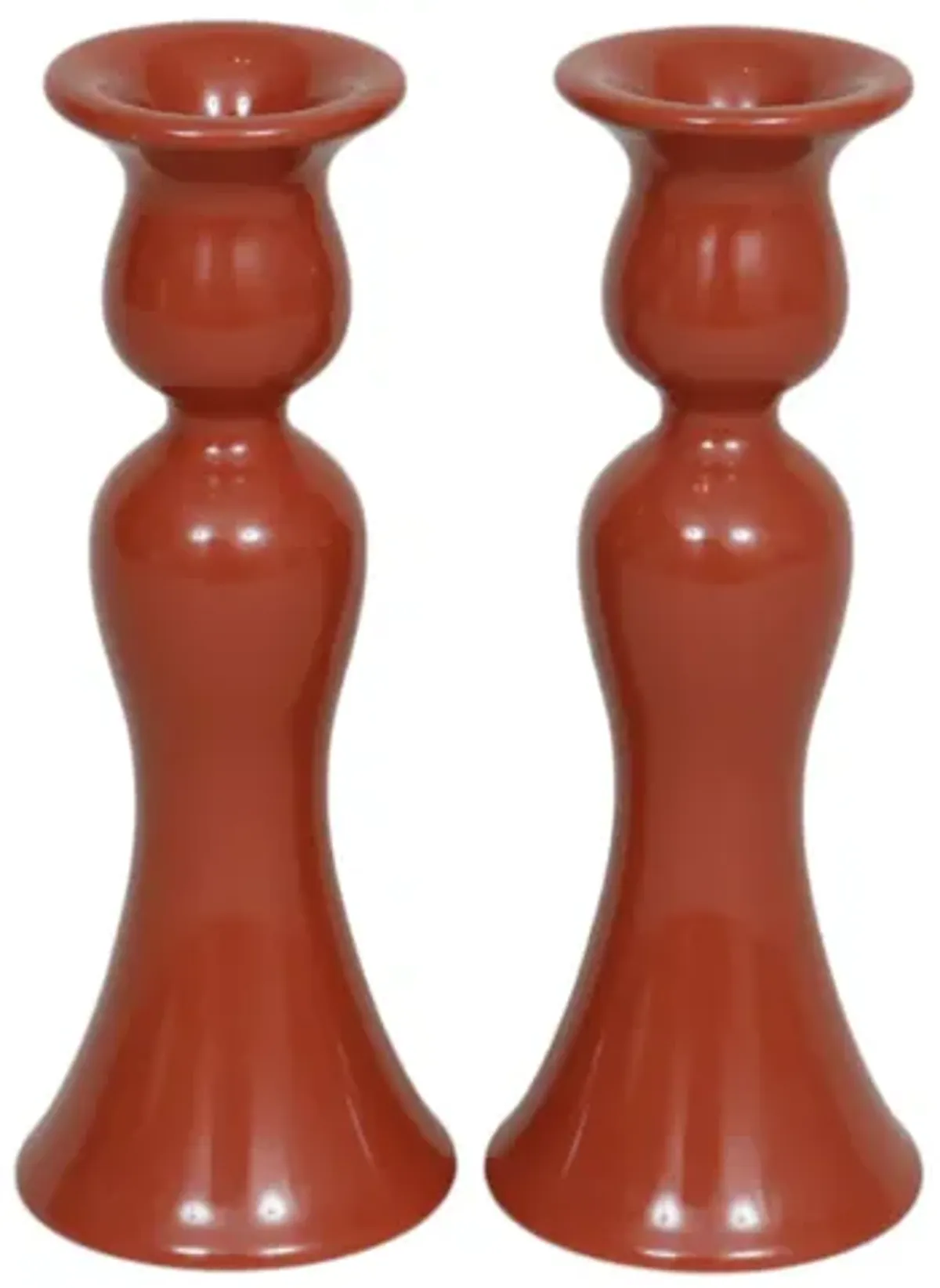 Fitz & Floyd Ceramic Candle Holders - Interesting Things - red