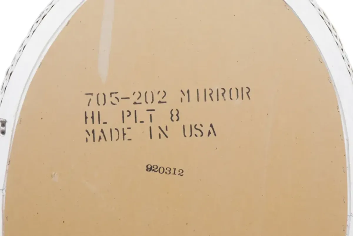White Rattan Oval ‘Daisy’ Wall Mirror